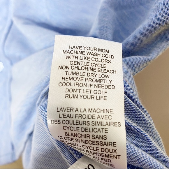 Travis Mathew Button Down Shirt Short Sleeve Pima Cotton Casual Golf Blue Medium - Picture 6 of 6